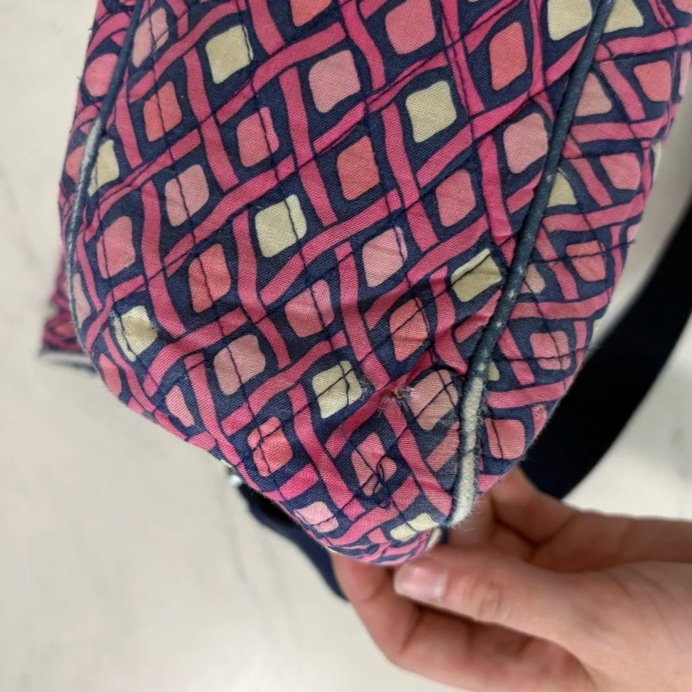Vera Bradley Katalina Pink Diamonds Messenger Laptop Bag Travel Preppy‎